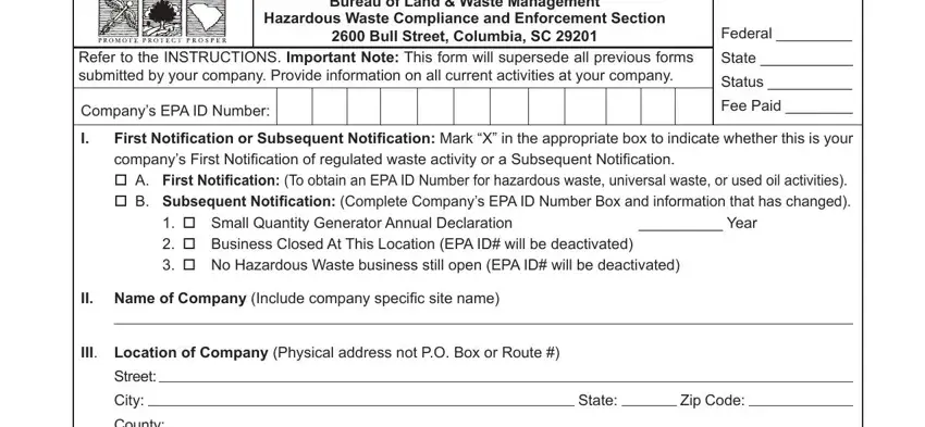 Step number 1 in completing dhec2701