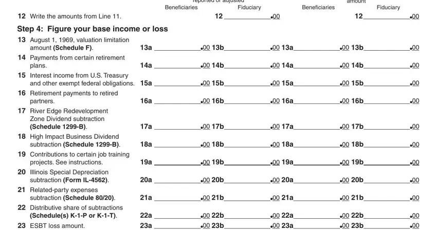 A way to complete Form Il 1041 X step 4