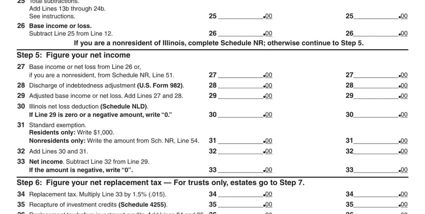 If Line  is zero or a negative, if you are a nonresident from, and Step  Figure your net income of Form Il 1041 X