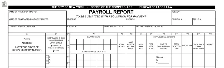 Nyc Payroll Form ≡ Fill Out Printable PDF Forms Online