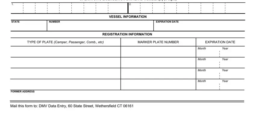 TYPE OF PLATE Camper Passenger, OPERATORS LICENSENONDRIVER ID, and Month of Connecticut Form B 58