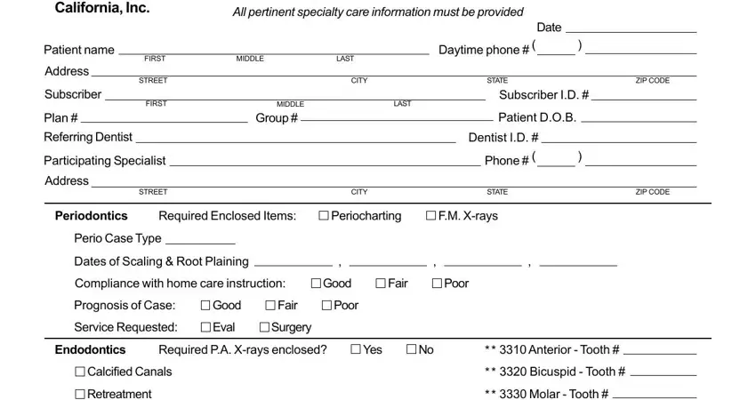 How to fill out assurant dental referral form stage 1