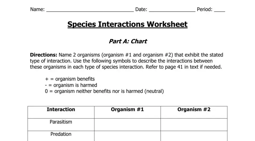 Simple tips to fill in species interactions worksheet answer key step 1