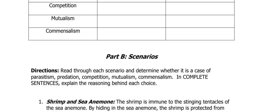 Competition, the sea anemone By hiding in the, and Directions Read through each inside species interactions worksheet answer key