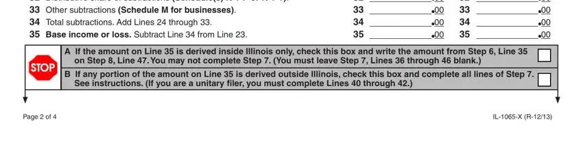 Stage no. 5 in completing Form Il 1065 X