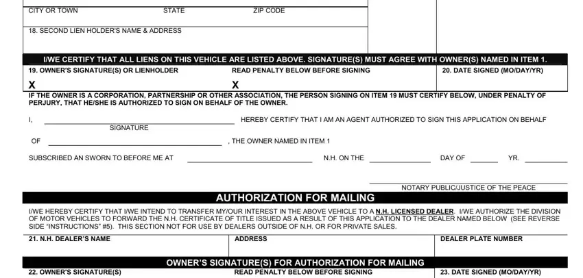 Filling out section 2 in dealer reassignment form