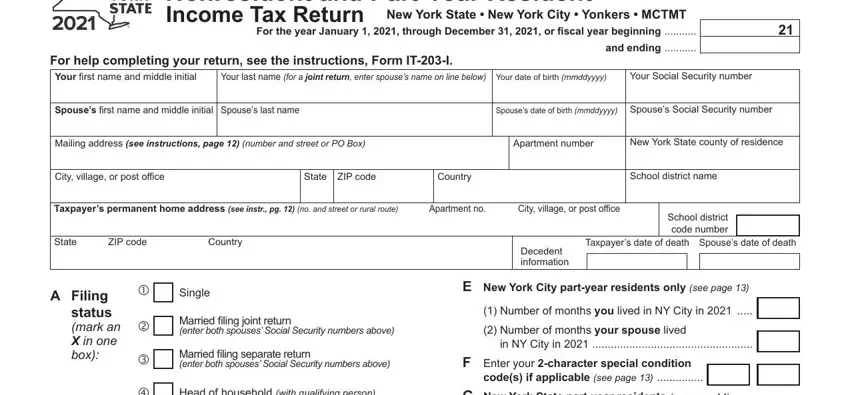 The best ways to fill out Ny It 203 Form portion 1
