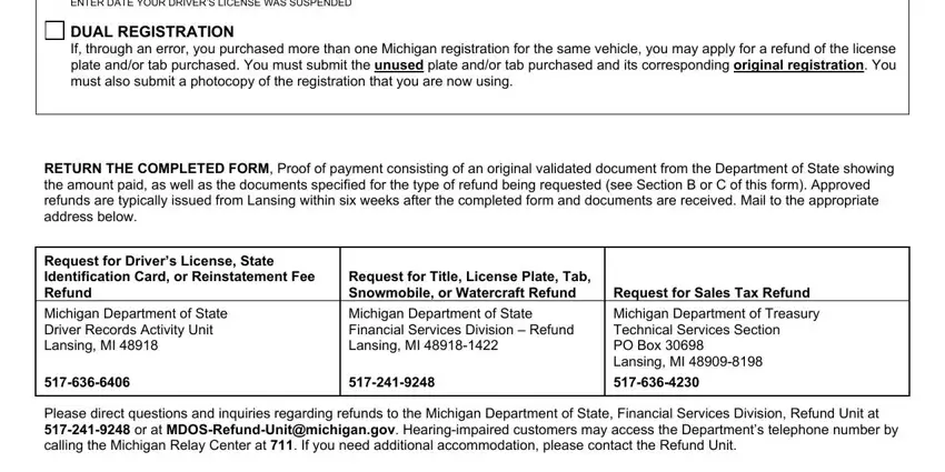 DUAL REGISTRATION If through an, Request for Title License Plate, and Michigan Department of State of can i get a refund on my car registration michigan