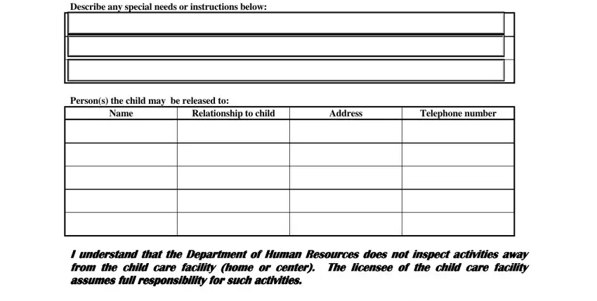Relationship to child, Telephone number, and Address inside alabama dhr cdc 739