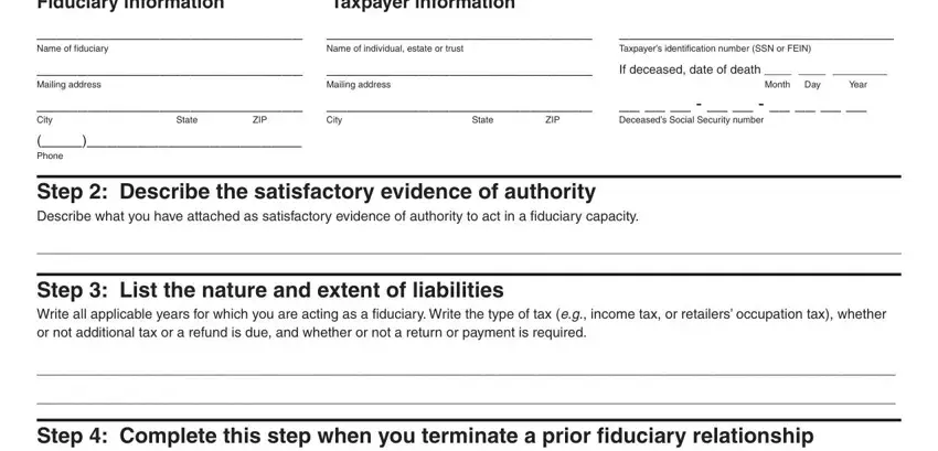 Part no. 1 of filling in Secutity