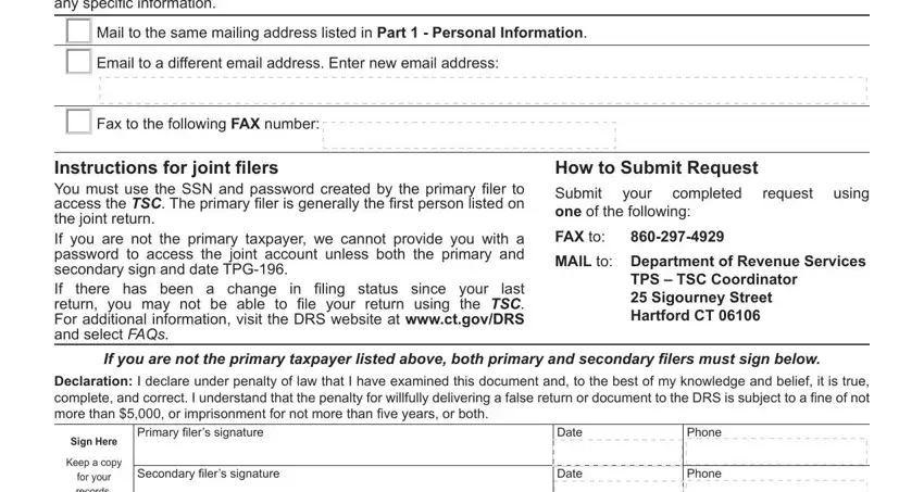 How to fill in Form Tpg 196 step 2