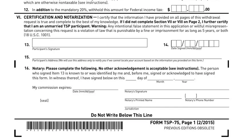 Stage number 2 for submitting tsp age withdrawal