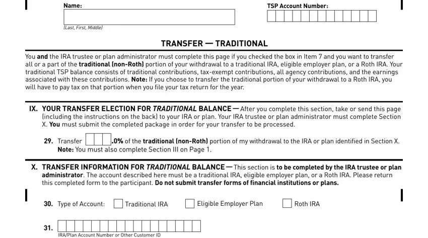 Stage # 5 of filling out tsp age withdrawal