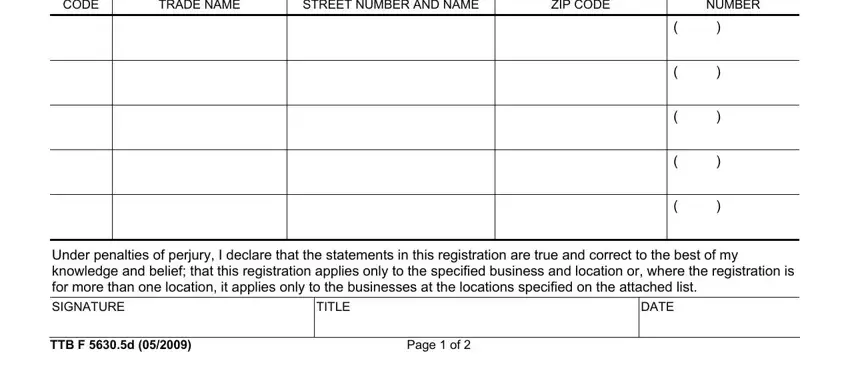 How to fill in alcohol dealer registration form 5630 portion 2