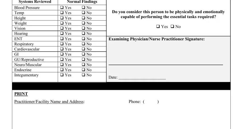 No  No  No  No  No  No  No  No, Normal Findings, and Do you consider this person to be in laboratory result form