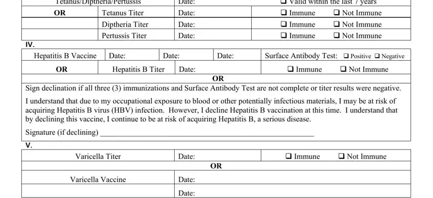 Filling in segment 4 in laboratory result form