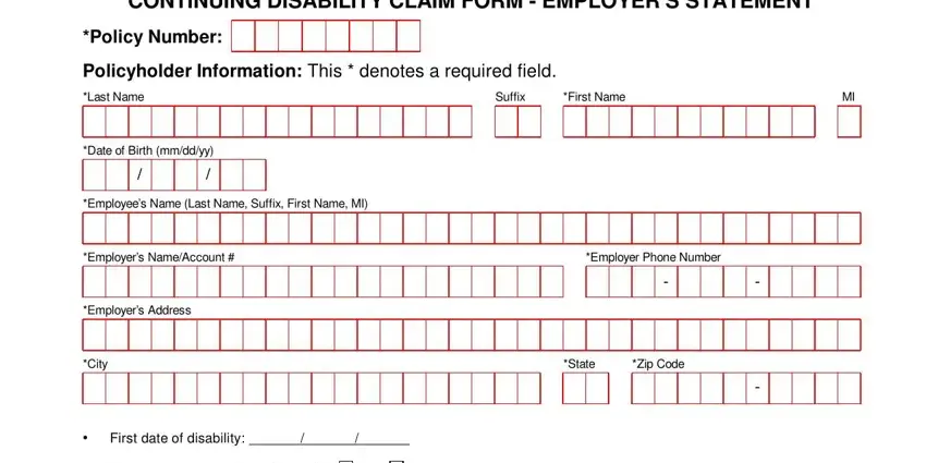 Continuing Disability Claim PDF Form - FormsPal