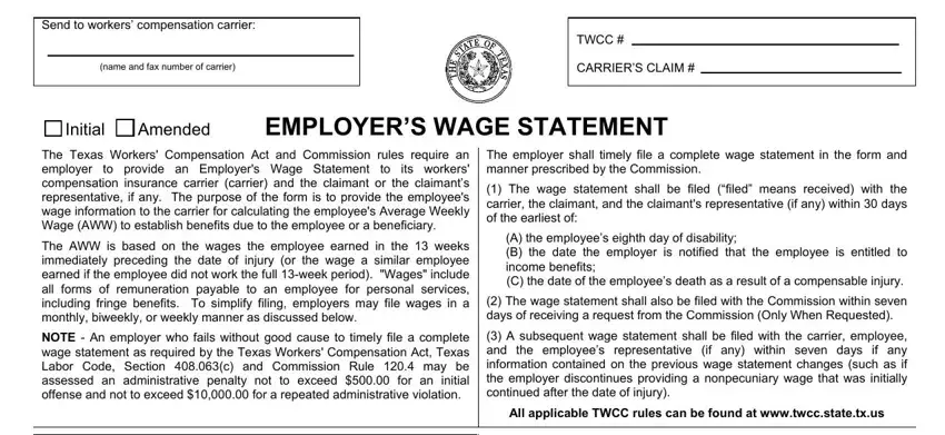 Form Twcc 3 conclusion process outlined (portion 1)