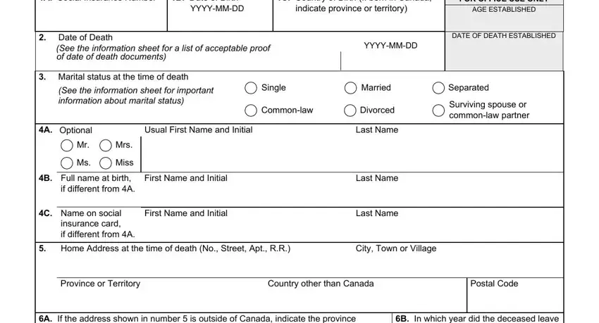 Filling out part 1 in isp 1200a pdf