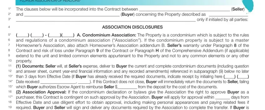 Part number 1 in submitting comprehensive rider to residential contract