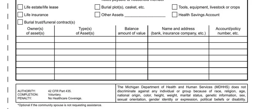 Filling out part 2 in michigan declaration patient