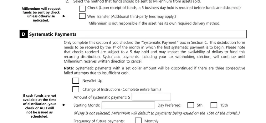 Note Systematic payments with a, indicated, and Change of Instructions Complete of millennium trust company forms