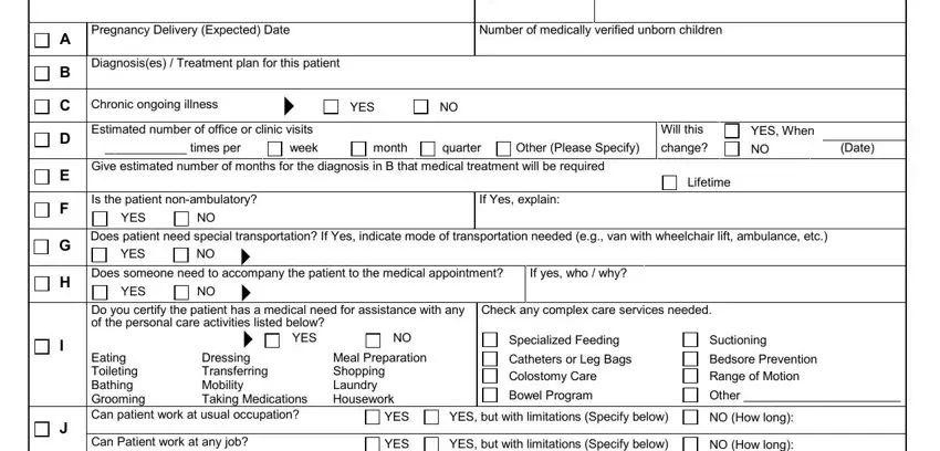 Writing section 2 of michigan medical needs form
