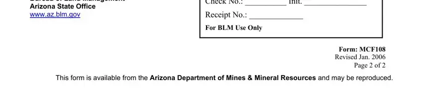 Part no. 1 for filling out arizona form mines