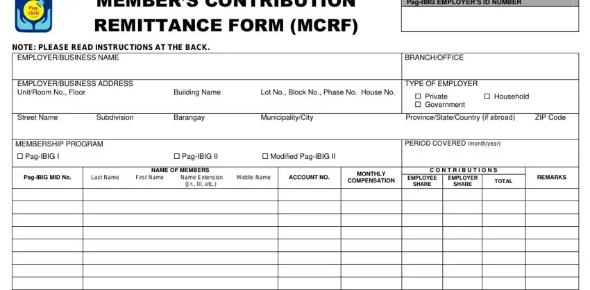 Filling out segment 1 of pag ibig form mcrf