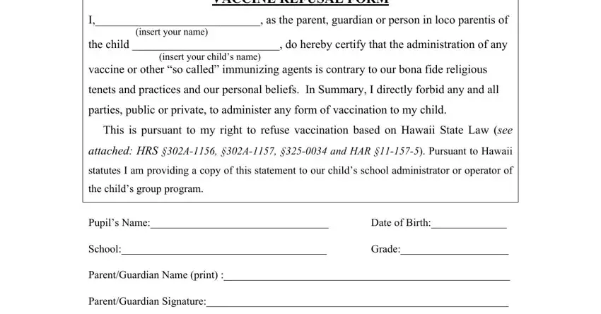 hawaii vaccination exemption form writing process outlined (stage 1)