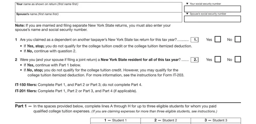 Part # 1 for completing Form It 272