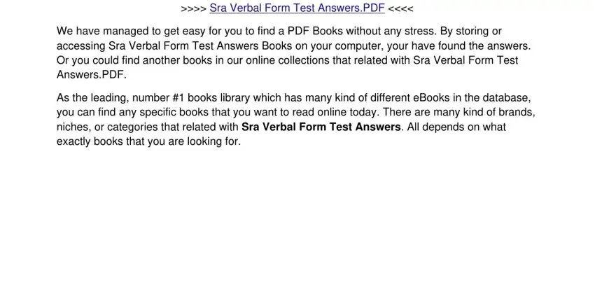 We have managed to get easy for, Sra Verbal Form Test AnswersPDF, and As the leading number  books in sra verbal test