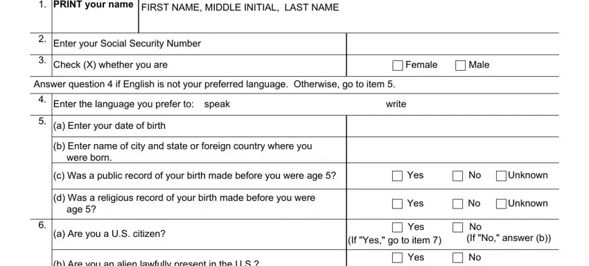 Stage number 1 in filling out what does form disability