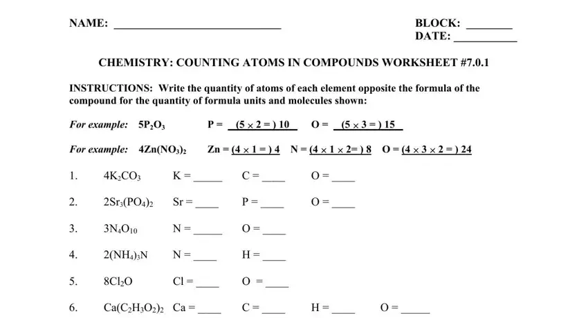 chemistry counting worksheet completion process clarified (stage 1)