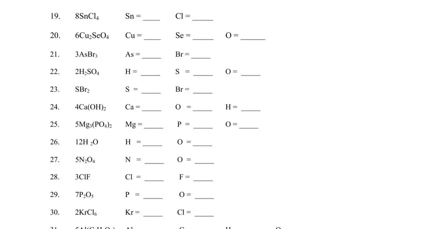 Step # 4 of submitting chemistry counting worksheet