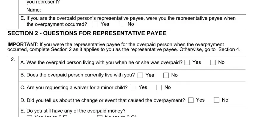 Yes, A Was the overpaid person living, and Name inside form 632