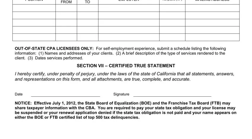 I hereby certify under penalty of, MAILING ADDRESS, and FROM of Cpa Form 11A 5