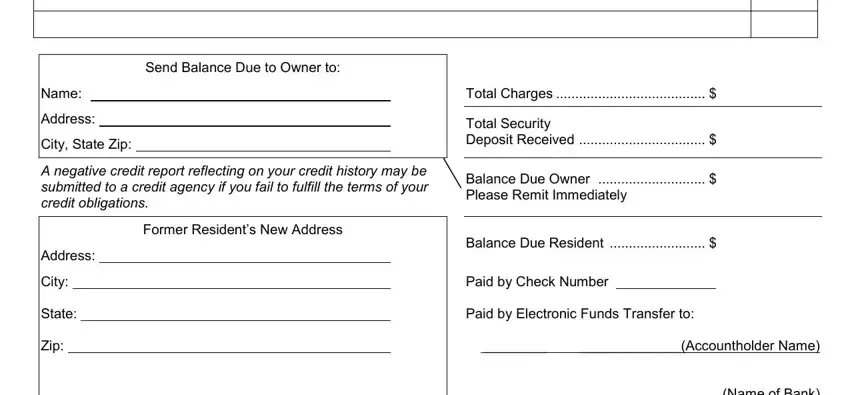Step no. 2 of filling out security deposit form california
