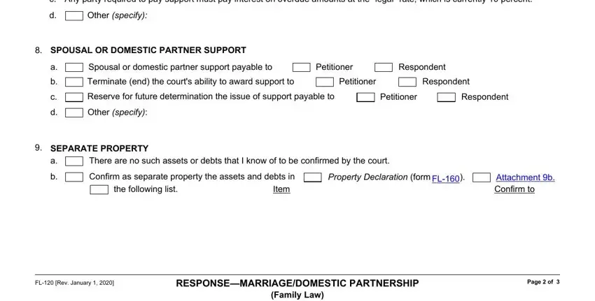 Step number 5 of filling in marriage law form