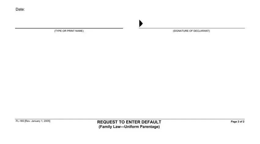 Part # 4 of completing fl 165 request to enter default form