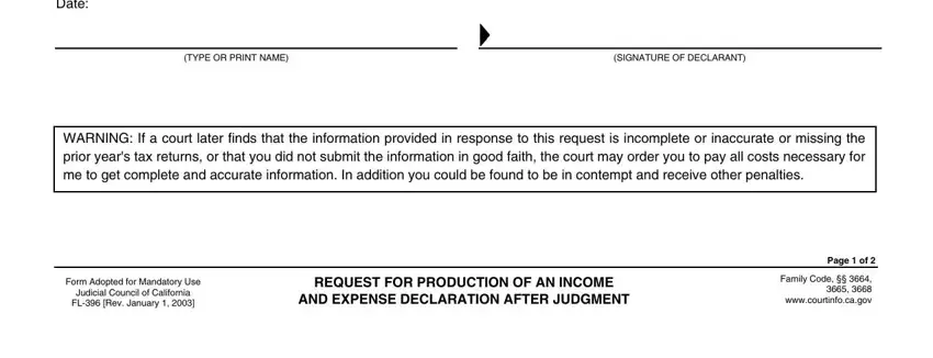 Filling out segment 2 in request income expense