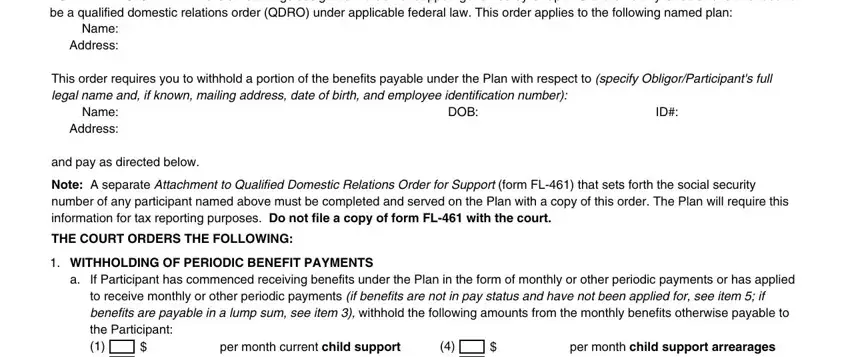 Filling in section 2 of california fl460 form