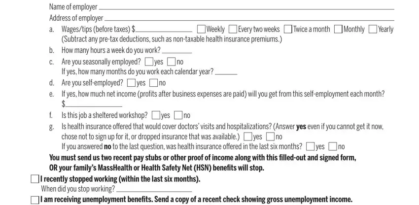 Stage no. 2 of filling in health masshealth form get