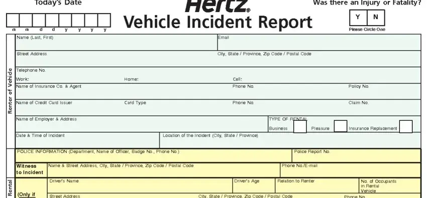 hertz incident report writing process detailed (stage 1)