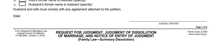 Part number 3 of filling in request dissolution marriage