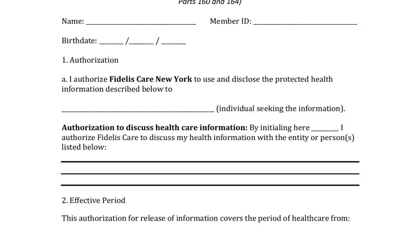Step # 1 of filling in fidelis form for long term care