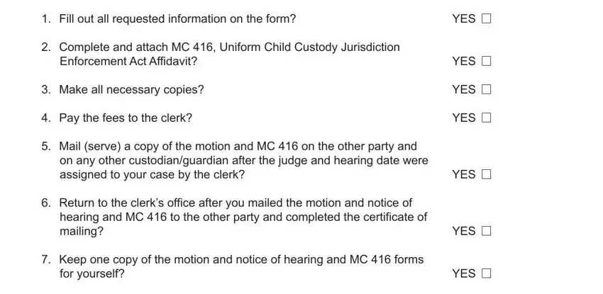 Ways to complete michigan motion regarding custody portion 1