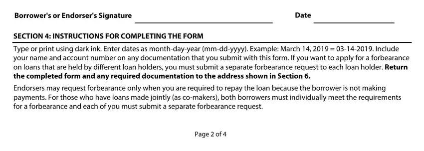 request forbearance form writing process shown (part 4)