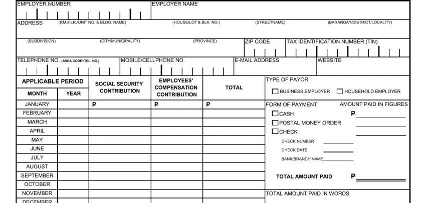 Stage number 1 of filling out editable sss r5 2019