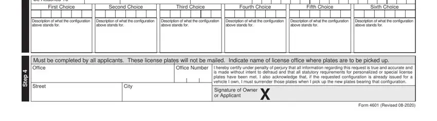 Filling out section 3 in how to missouri form license plate